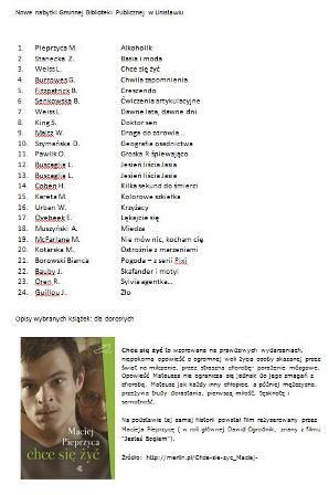 Nowe nabytki czytelnicze