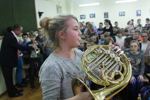 Orkiestra dęta w unisławskiej szkole