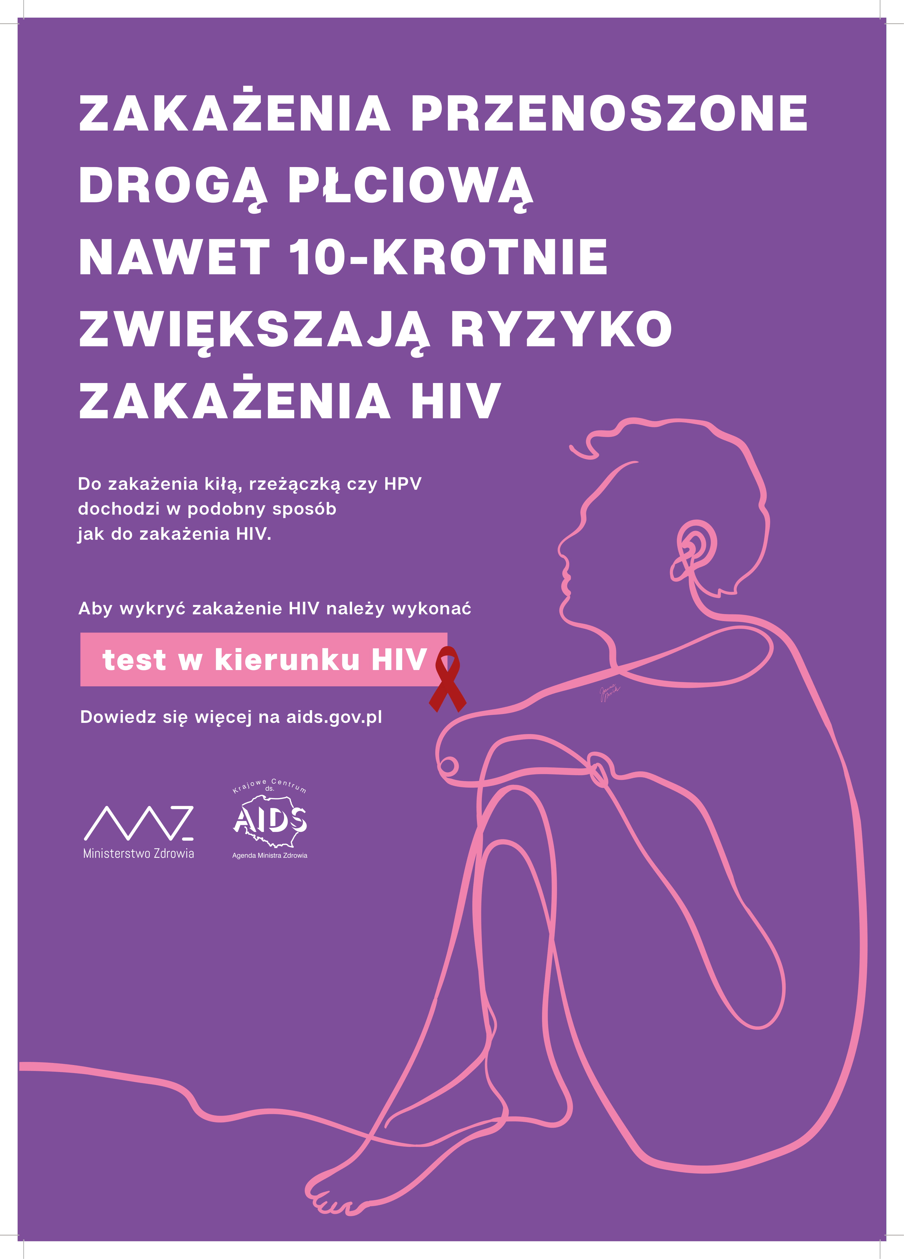 Zakażenie przenoszone drogą płciową nawet 10-krotnie zwiększają ryzyko zakażenia HIV dowiedz się więcej na aids.gov.pl