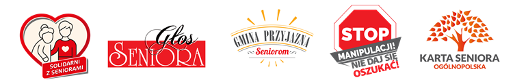 stopka solidarni z seniorami, gmina przyjazna seniorom, głos seniora, stop manipulacji nie daj się oszukać! oraz ogólnopolskiej karty seniora